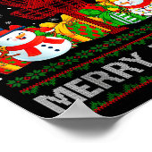 Merry Discmas Ugly Xmas Sweaters Funny Disc Golf C Poster (Ecke)