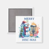 Merry Disk-mas | Disk Golf Christmas Magnet (Vorderseite/Rückseite)