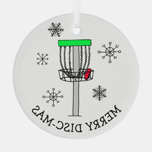 Merry Disk-Mas Disk Golf Keramik Ornament (Rückseite)