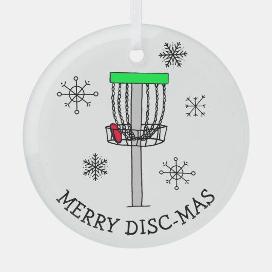 Merry Disk-Mas Disk Golf Keramik Ornament Aus Glas (Vorderseite)