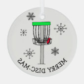 Merry Disk-Mas Disk Golf Keramik Ornament Aus Glas (Rückseite)