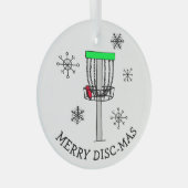 Merry Disk-Mas Disk Golf Keramik Ornament Aus Glas (Vorderseite Rechts)
