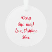 Merry Disk-mas | Disk Golf Personalisierte Weihnac Ornament (Rückseite)