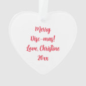 Merry Disk-mas | Disk Golf Personalisierte Weihnac Ornament (Rückseite)