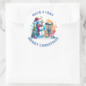 Merry Disk-mas | Disk Golf Personalisierte Weihnac Runder Aufkleber (Tasche)