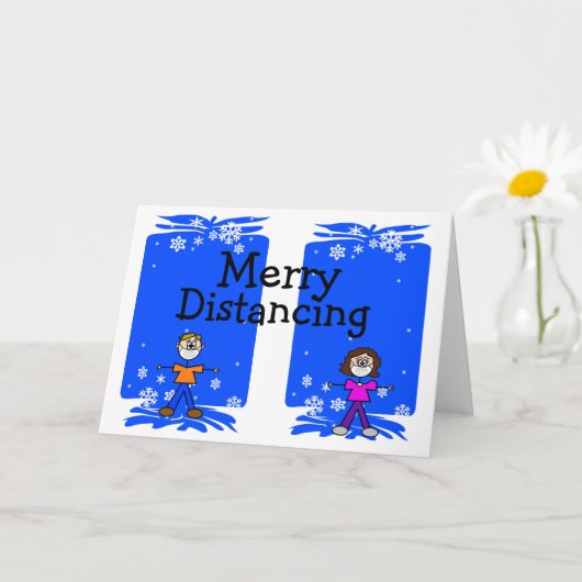 Merry Distancing Coronavirus Weihnachtskarte Karte (Kleine Pflanze)