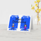 Merry Distancing Coronavirus Weihnachtskarte Karte (Gelbe Blume)