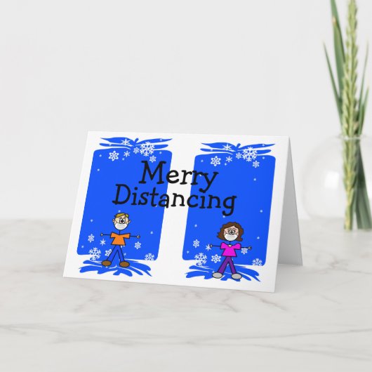 Merry Distancing Coronavirus Weihnachtskarte Karte (Vorderseite)