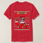 Merry Dogmas Boston Terrier Dog Funny Ugly Christm T-Shirt (Design vorne)