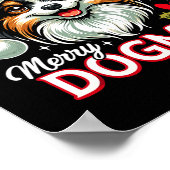 Merry Dogmas Christmas Pallon Dog Santa Hat Xmas C Poster (Ecke)