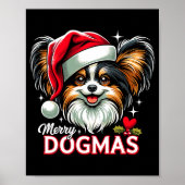 Merry Dogmas Christmas Pallon Dog Santa Hat Xmas C Poster (Vorne)