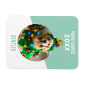 Merry Dogmas Custom Hund Foto Weihnachten Keepake Magnet (Horizontal)