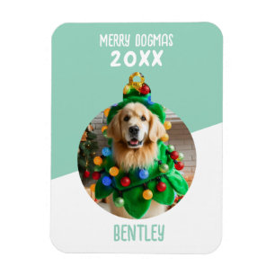 Merry Dogmas Custom Hund Foto Weihnachten Keepake Magnet