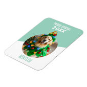 Merry Dogmas Custom Hund Foto Weihnachten Keepake Magnet (Linke Seite)