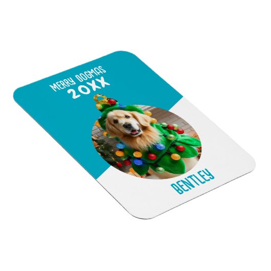 Merry Dogmas Custom Hund Foto Weihnachten Keepake Magnet (Rechte Seite)