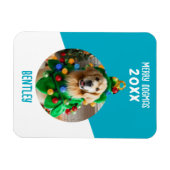 Merry Dogmas Custom Hund Foto Weihnachten Keepake Magnet (Horizontal)