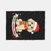 Merry Doodlemas Goldendoodle Christmas Doodle Dog  Fleecedecke (Vorderseite (Horizontal))