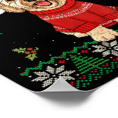 Merry Doodlemas Goldendoodle Wearing Ugly Christma Poster (Ecke)