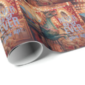 Merry Dragon gibt nie auf Geschenkpapier (Rolleneckpunkt)