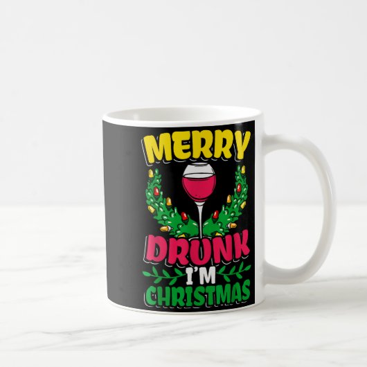 Merry Drunk I'm Christmas Drunk Mulled Wine Kaffeetasse (Rechts)