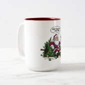 Merry Drunk Santa Christmas Zweifarbige Tasse (Vorderseite Links)