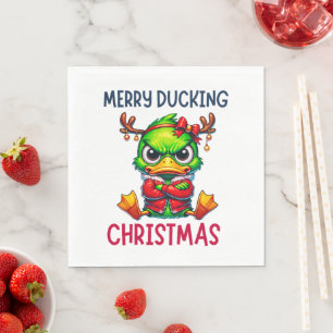 MERRY DUCKING CHRISTMAS SERVIETTE