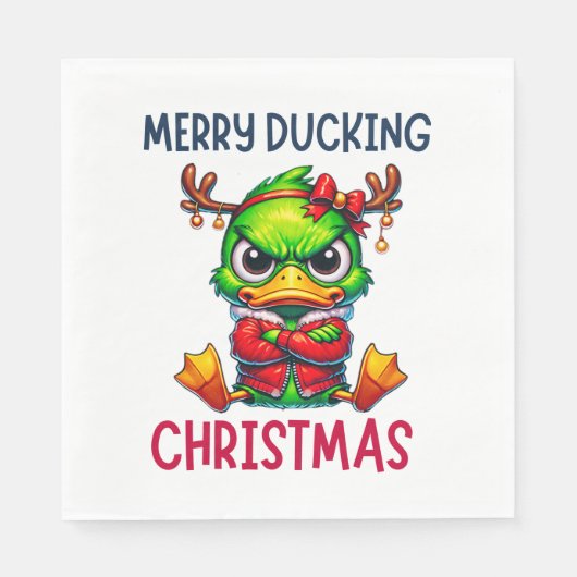 MERRY DUCKING CHRISTMAS SERVIETTE (Vorderseite)