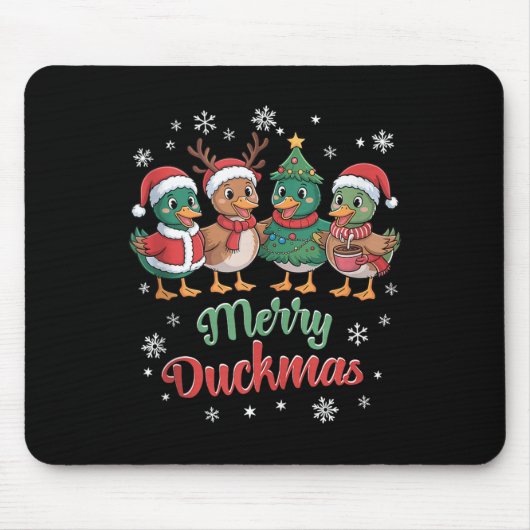 Merry Duckmas – Funny Christmas Ducks Holiday Desi Mousepad (Vorne)
