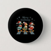 Merry Duckmas Funny Duck Lovers Weihnachtsmannmütz Button (Vorderseite)