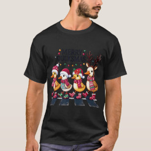 Merry Duckmas Funny Duck Lovers Weihnachtsmannmütz T-Shirt