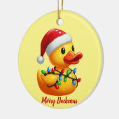 Merry Duckmas, Weihnachten mit dem Weihnachtsmann- Keramik Ornament (Links)