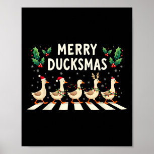 Merry Duckmas Weihnachtsmannmütze Xmas Duck Lover Poster