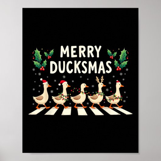 Merry Duckmas Weihnachtsmannmütze Xmas Duck Lover Poster (Vorne)