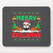 Merry Eaglemas - Eagle Wearing Santa Hat Ugly Chri Mousepad (Vorne)
