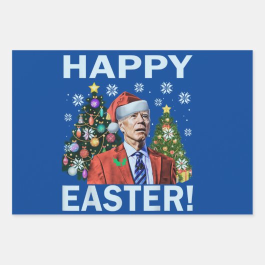 Merry Easter Funny Joe Biden Weihnachten Geschenkpapier Set (Vorderseite 3)