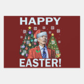 Merry Easter Funny Joe Biden Weihnachten Geschenkpapier Set (Vorderseite 2)