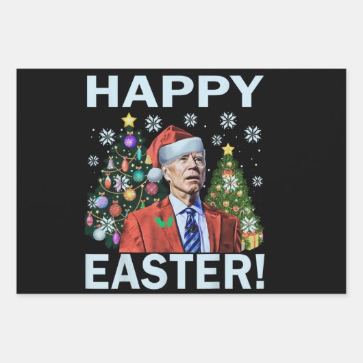 Merry Easter Funny Joe Biden Weihnachten Geschenkpapier Set (Vorderseite)