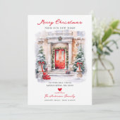 Merry Eintritt Weihnachten Neue Zuhause Moving Ankündigung (Stehend Vorderseite)