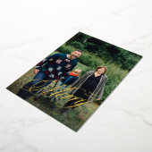 Merry Elegant Calligraphy Frame Foto Holiday Folieneinladung (Gedreht)