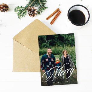 Merry Elegant Calligraphy Vertical Foto Holiday