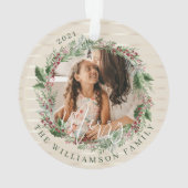 Merry Elegante Festivals Wasserfarben Wreath Zwei Ornament (Rückseite)