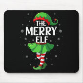 Merry Elf Christmas Girls Women Elf Squad Xmas Fam Mousepad (Vorne)