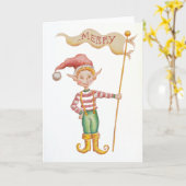 Merry Elf holiday greeting card Karte (Gelbe Blume)