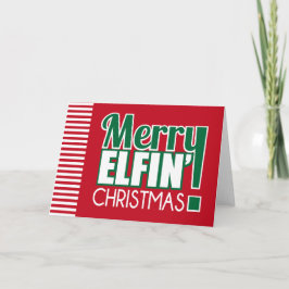 Merry Elfin Christmas Grußkarte Feiertagskarte