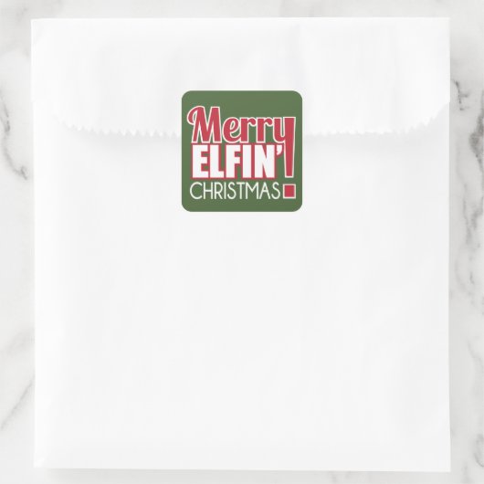Merry Elfin Christmas Sticker (Tasche)