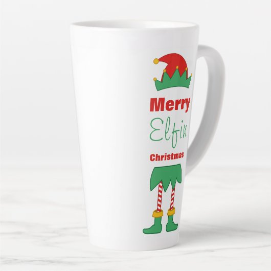 Merry Elfin Weihnachtself gestreift Socken Milchtasse (Rechte Ecke)