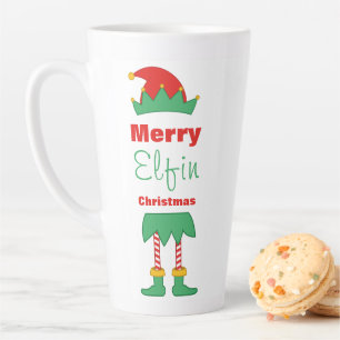 Merry Elfin Weihnachtself gestreift Socken Milchtasse