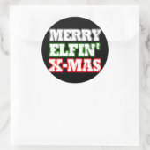 MERRY ELFIN XMAS -.png Runder Aufkleber (Tasche)