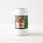 Merry Elves Wrapping Present Stein Bierglas (Vorderseite Links)