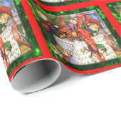Merry Elves Wrapping Present Wrapping Paper Geschenkpapier (Rolleneckpunkt)